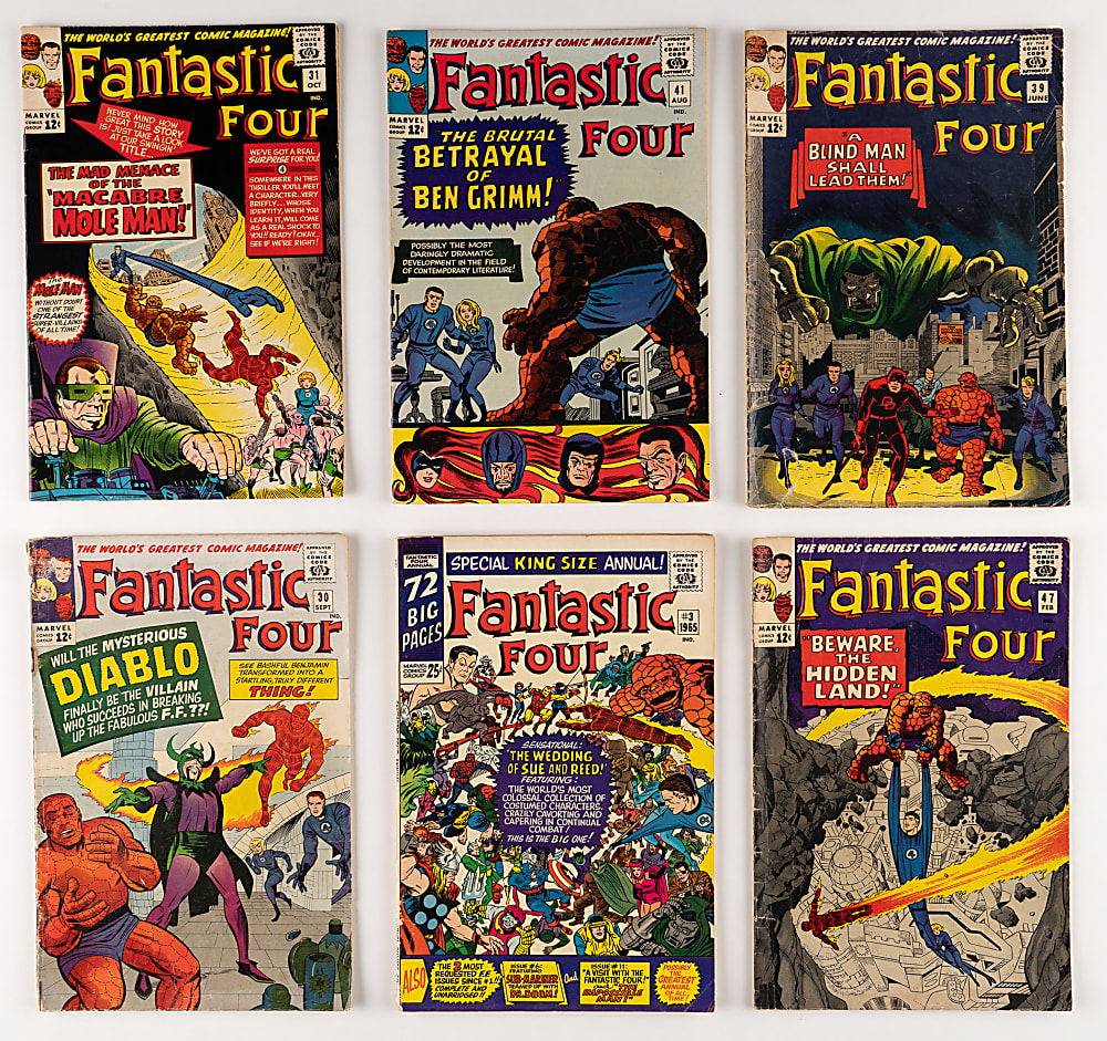 1963-1966 Marvel Comics Fantastic Four Early Issues (27) with #45 First Inhumans, #50 Silver Surfer Battles Galactus & Annual #2 Dr. Doom Origin