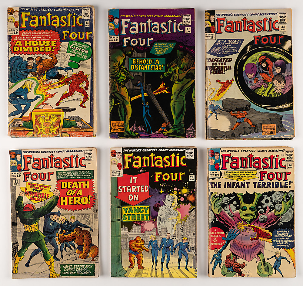 1963-1966 Marvel Comics Fantastic Four Early Issues (27) with #45 First Inhumans, #50 Silver Surfer Battles Galactus & Annual #2 Dr. Doom Origin
