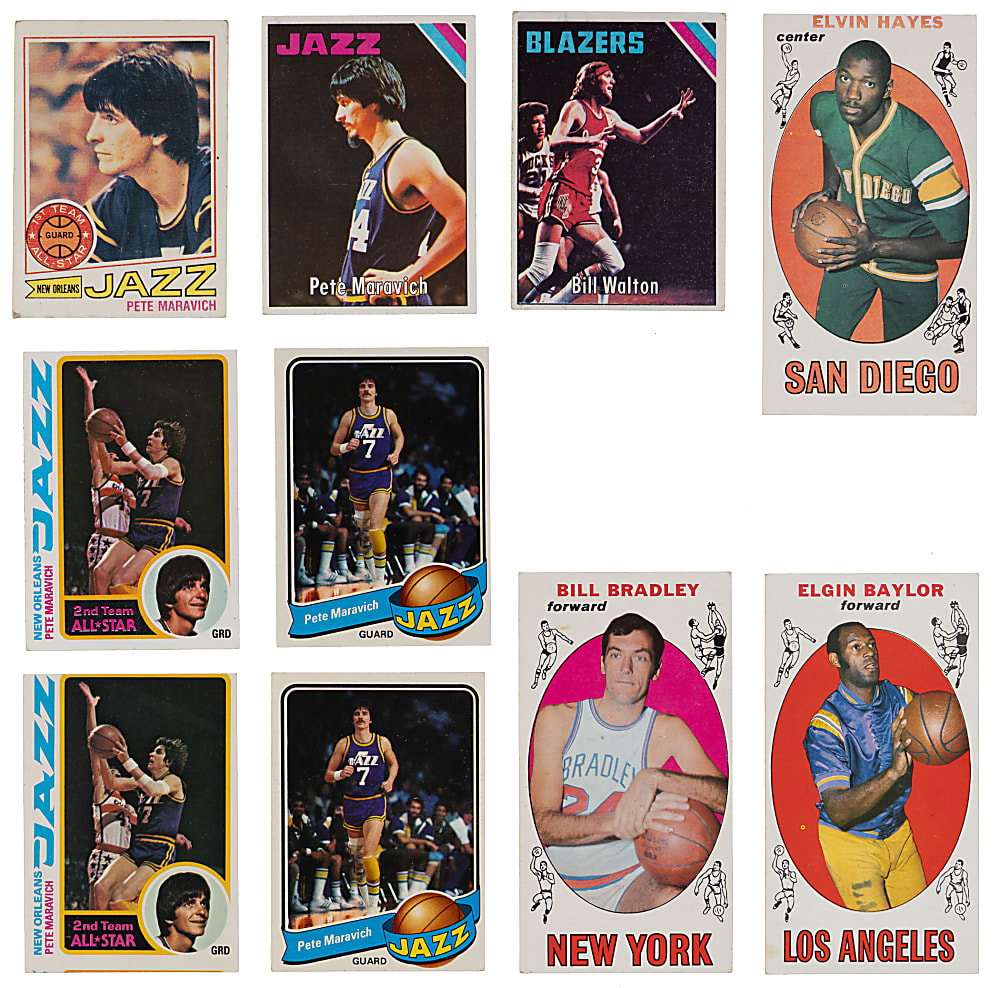 1969-1980 Topps Basketball Hall of Fame & Star Collection (127) with (6) Pete Maravich & Rookies