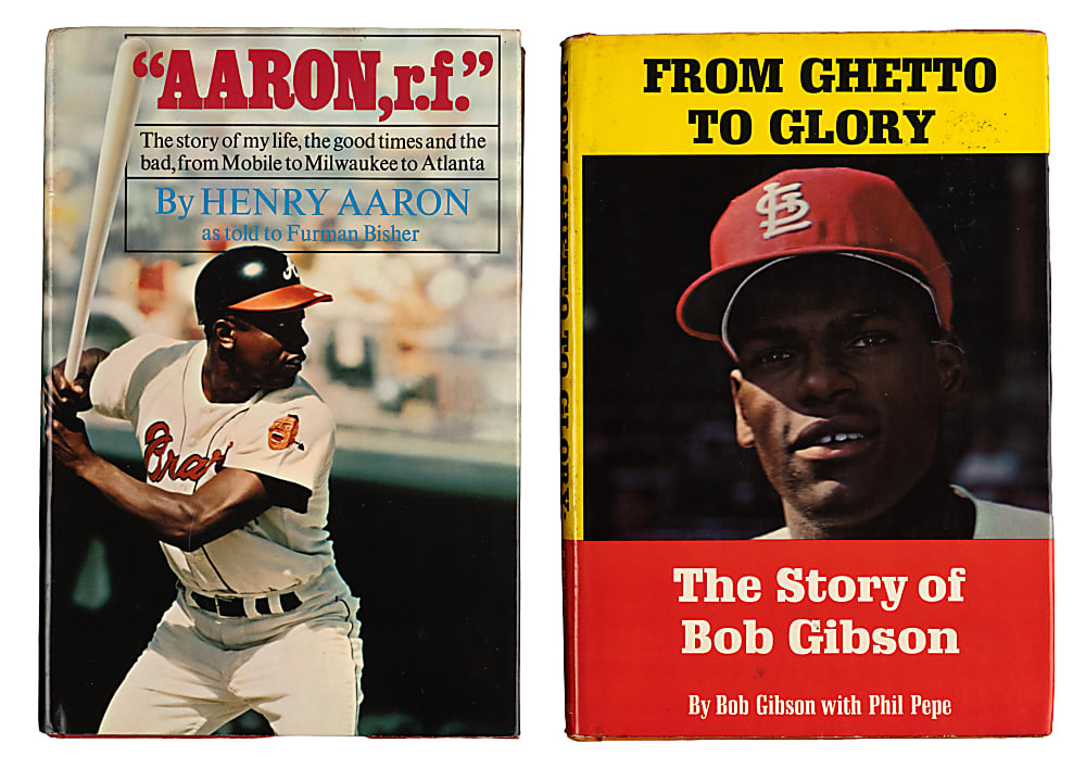 1960-1996 Signed Baseball Hardback Books (6) with Hank Aaron & Bob Gibson