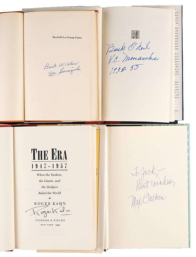 1960-1996 Signed Baseball Hardback Books (6) with Hank Aaron & Bob Gibson
