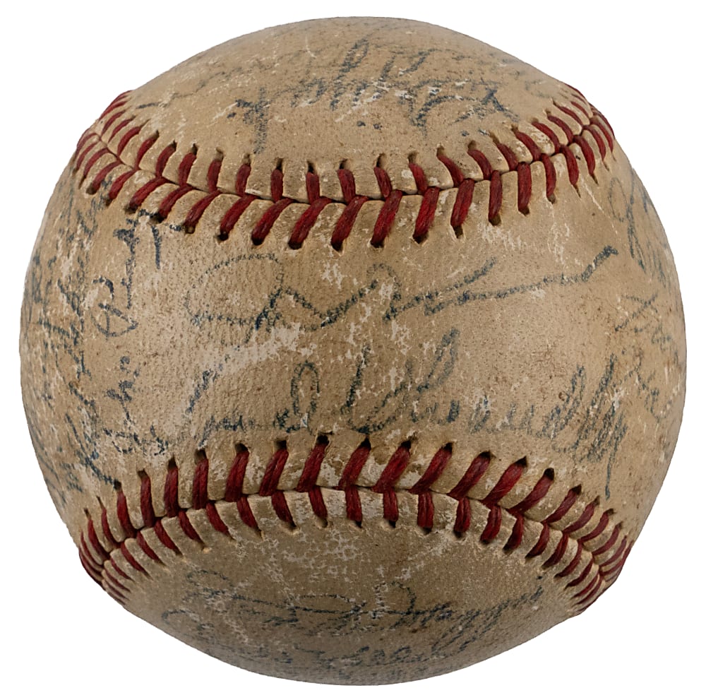 1946 American League All-Stars Team-Signed OAL/Harridge Reunion Baseball with (24) Including Ted Williams & Bob Feller