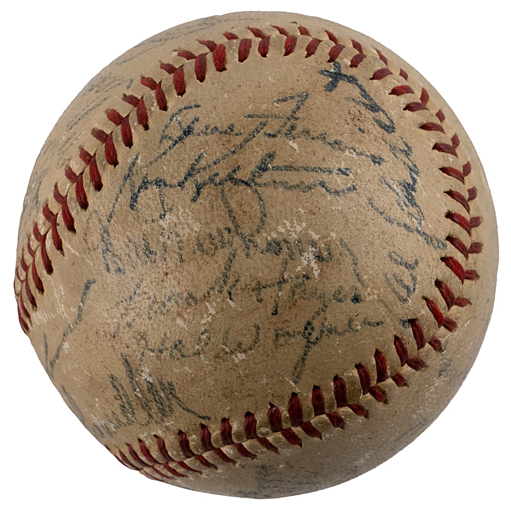 1946 American League All-Stars Team-Signed OAL/Harridge Reunion Baseball with (24) Including Ted Williams & Bob Feller