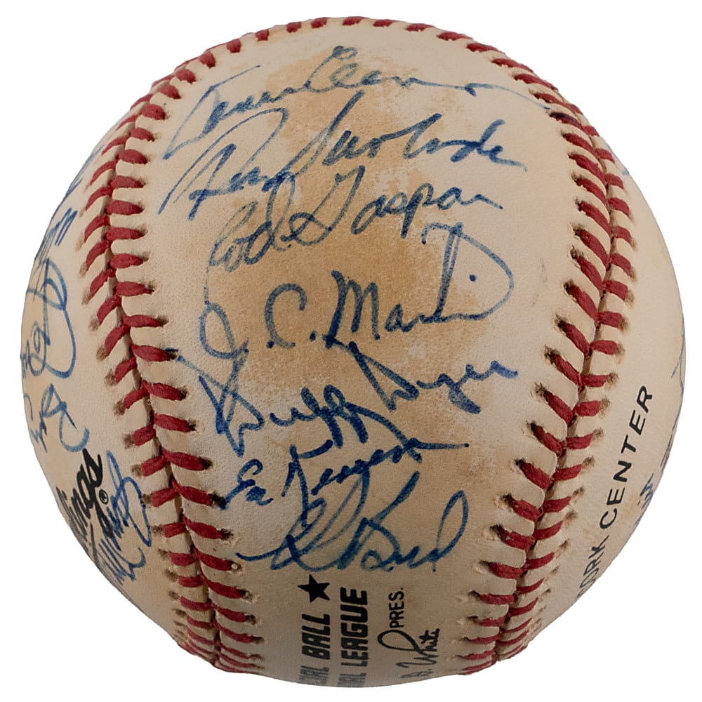 1969 World Champion New York Mets Reunion Team-Signed ONL/White Baseball with (25) Signatures Including Nolan Ryan & Tom Seaver Sweet Spot