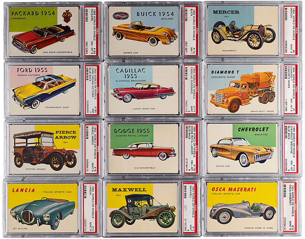 1954-1955 Topps World on Wheels PSA Graded Complete Set (180/180) with Complete High Number Set - #3 PSA Set Registry (8.39 GPA) with (8.35 High Number GPA) Including (6) Red Backs!