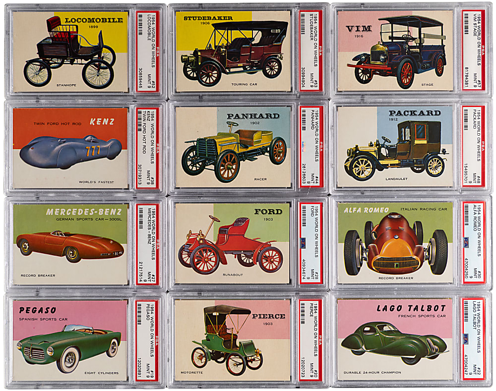 1954-1955 Topps World on Wheels PSA Graded Complete Set (180/180) with Complete High Number Set - #3 PSA Set Registry (8.39 GPA) with (8.35 High Number GPA) Including (6) Red Backs!
