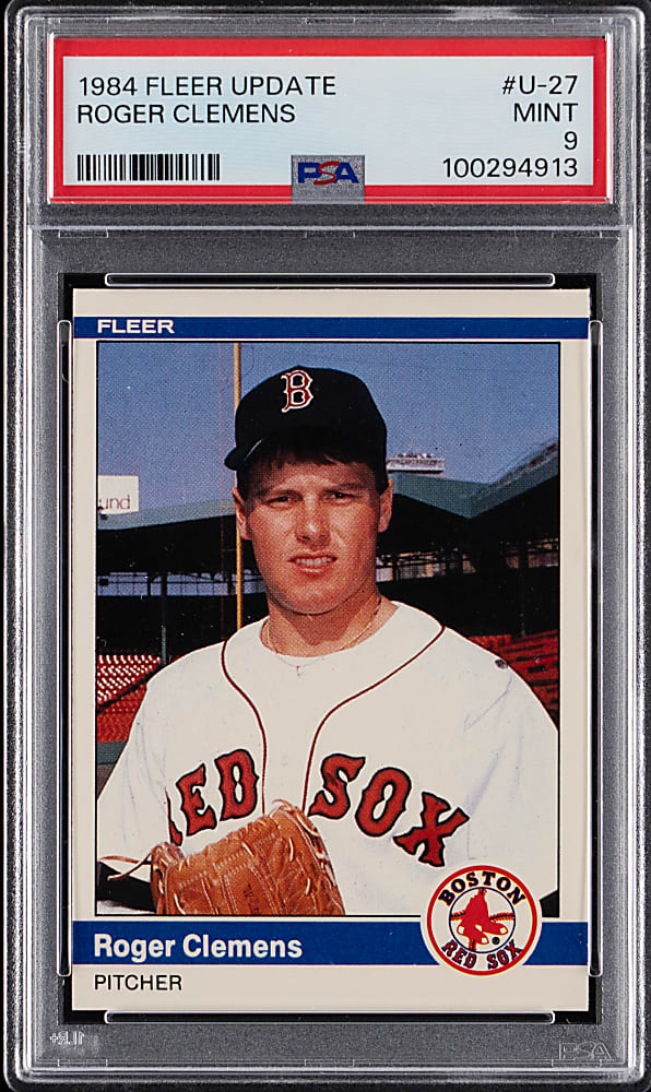 1984 Fleer Update #U-27 Roger Clemens Rookie PSA MINT 9