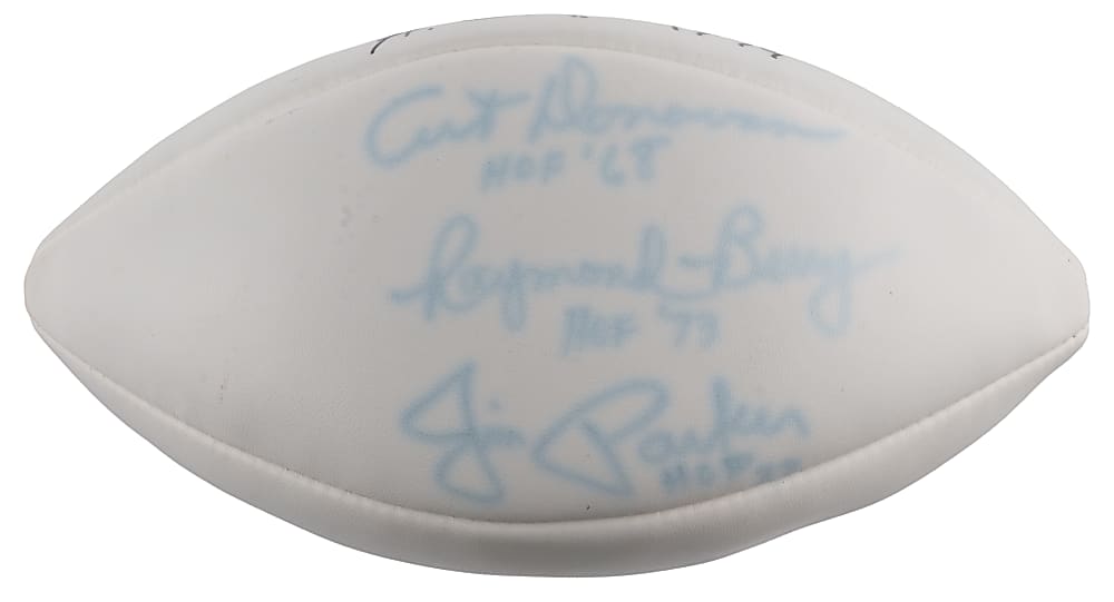 Baltimore Colts Hall of Famers Multi-Signed Football with (6) Autographs Plus Full JSA LOA - Presents as Single Signed Unitas with HOF Inscriptions
