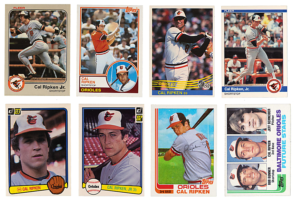 1982-1984 Cal Ripken Jr. Group (8) with 1982 Topps Traded Rookie
