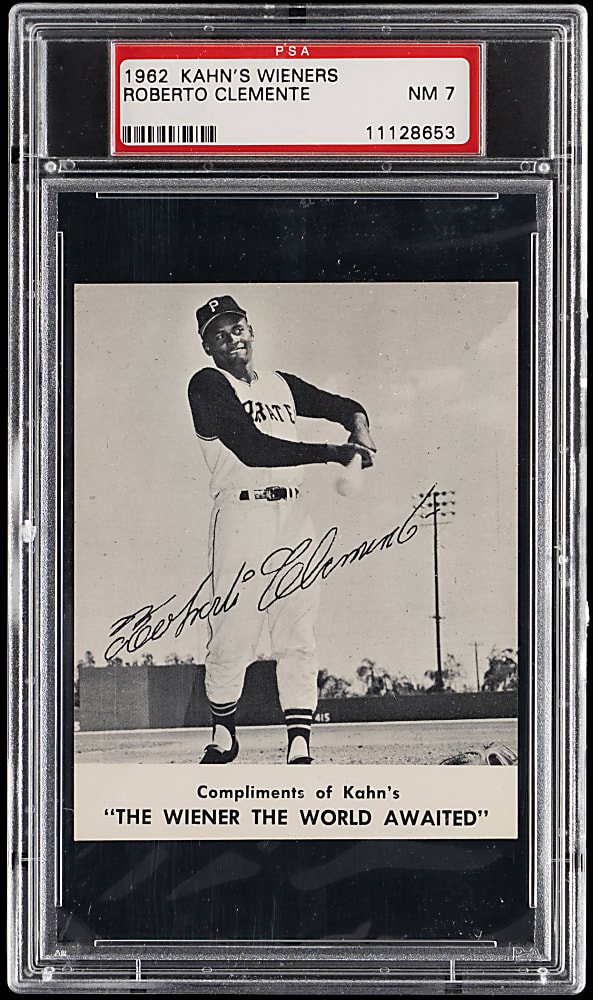 1962 Kahn's Wieners Roberto Clemente PSA NM 7