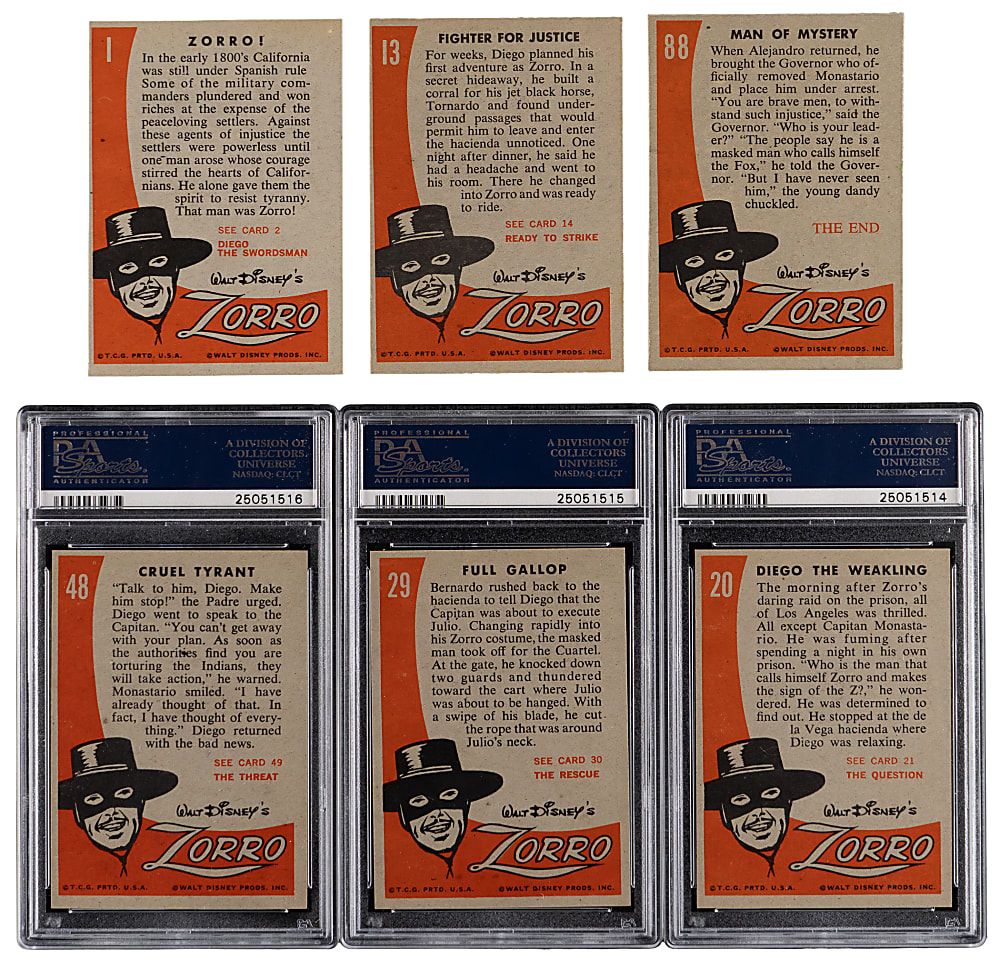 1958 Topps Zorro Complete Set (88) with (3) PSA Graded Including #29 PSA MINT 9 (Population 3, None Higher) - Clean!