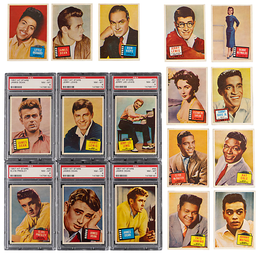 1957 Topps Hit Stars Complete High-Grade Set (88) with (6) PSA NM-MT 8 Graded Stars Including (3) James Dean & Elvis Presley