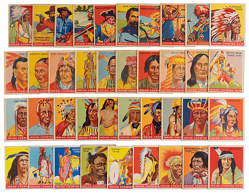 1933 R73 Goudey Indian Gum Starter Set (81) with High Numbers, Keys & (4) Blue Variations