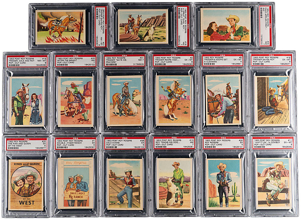 1953 Post Roy Rogers Pop-Out Complete PSA Graded Set (36) - #6 PSA Set Registry