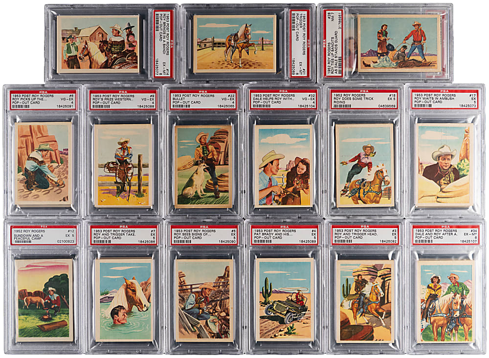 1953 Post Roy Rogers Pop-Out Complete PSA Graded Set (36) - #6 PSA Set Registry