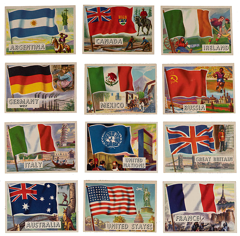 1956 Topps Flags of the World Complete Set (80) - Clean!