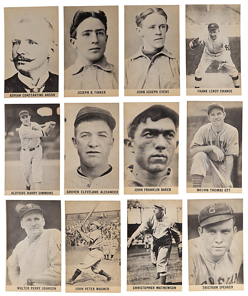 1961 Wrigley Field Hall of Fame Exhibits Complete High-Grade Set (24) Including PSA Graded Cobb, Gehrig & Ruth