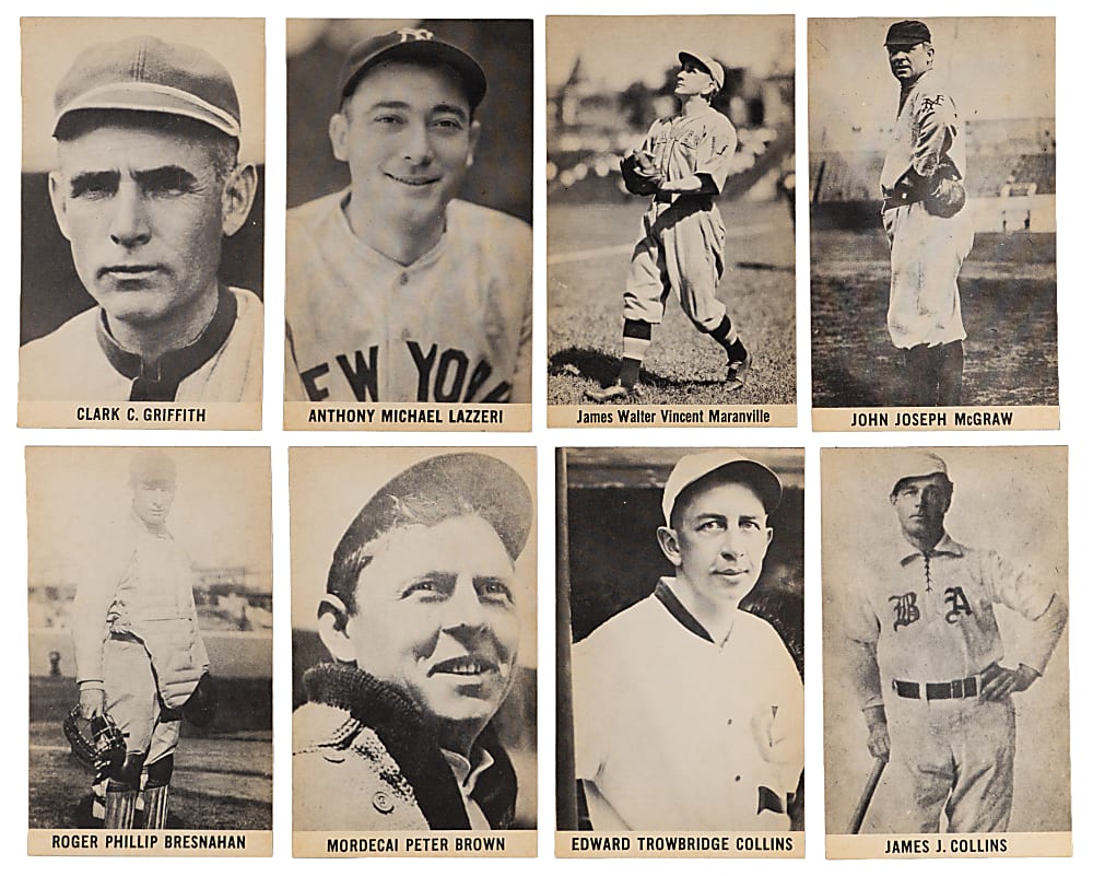 1961 Wrigley Field Hall of Fame Exhibits Complete High-Grade Set (24) Including PSA Graded Cobb, Gehrig & Ruth