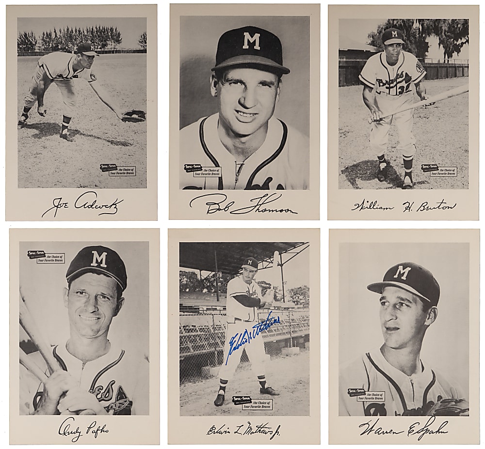 1953-1957 Spic and Span Milwaukee Braves 7x10 Near Complete Set (13/14) with Autographed Eddie Mathews