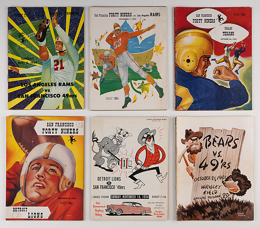 1950-1954 San Francisco 49ers Early NFL Programs Collection (43) with (4) Ticket Stubs - (47) Total Pieces Including 1st NFL Game Program