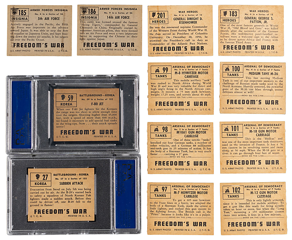 1950 Topps Freedom's War Complete Set (203) with (2) PSA NM 7 Graded
