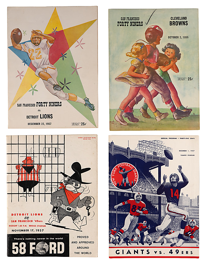 1955-1959 San Francisco 49ers Programs Collection (59) with 1st NFL Playoff Game