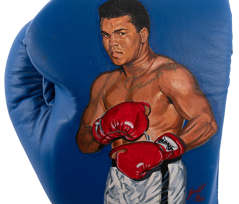 Incredible Cassius Clay Signed Hand-Painted Limited-Edition Art Glove - Full JSA LOA