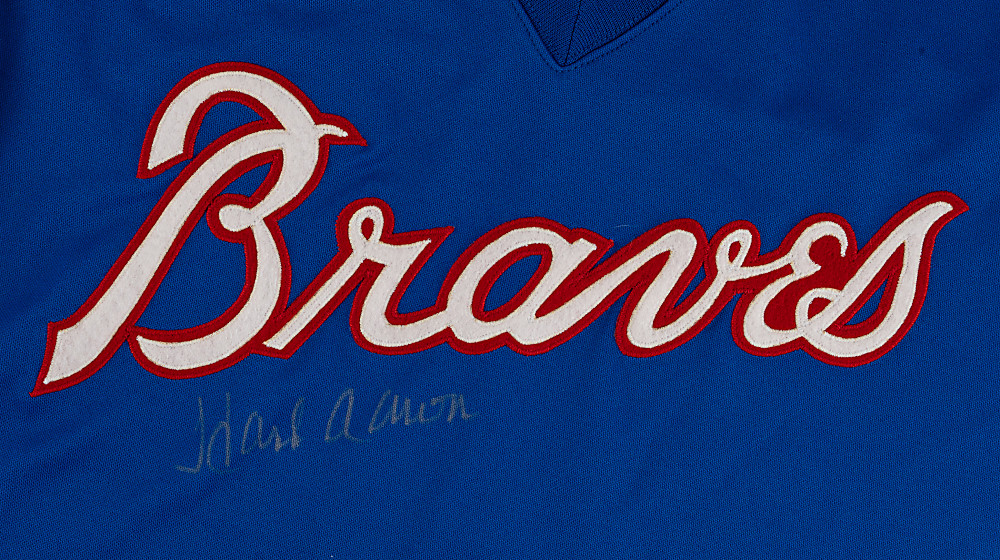 Hank Aaron Signed Atlanta Braves Cooperstown Collection Jersey with JSA LOA