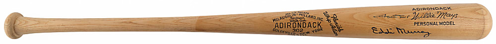 3500 Club Signed Willie Mays Model Bat with Hank Aaron, Willie Mays & Eddie Murray - Full JSA LOA
