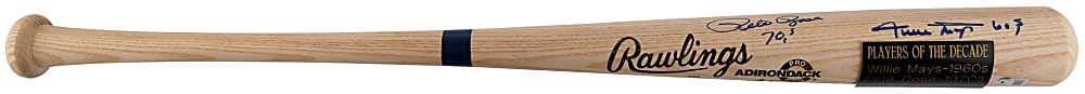 Players of the Decade Bat Signed & Inscribed by Willie Mays, Pete Rose & Mike Schmidt - Beckett LOA
