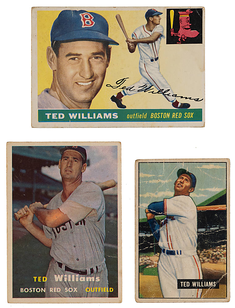1951-1957 Topps & Bowman Ted Williams Trio
