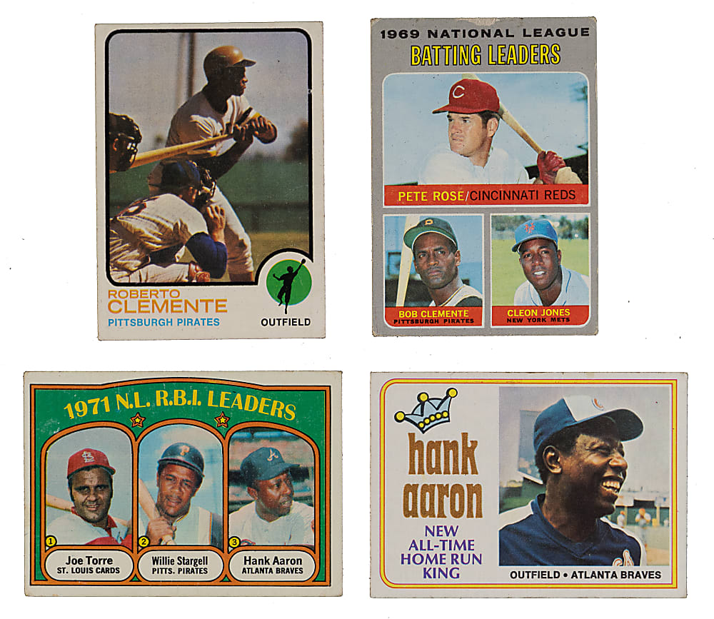 1964-1974 Topps Hall of Fame Superstar Collection (16) with Aaron, Clemente, Mantle & Mays