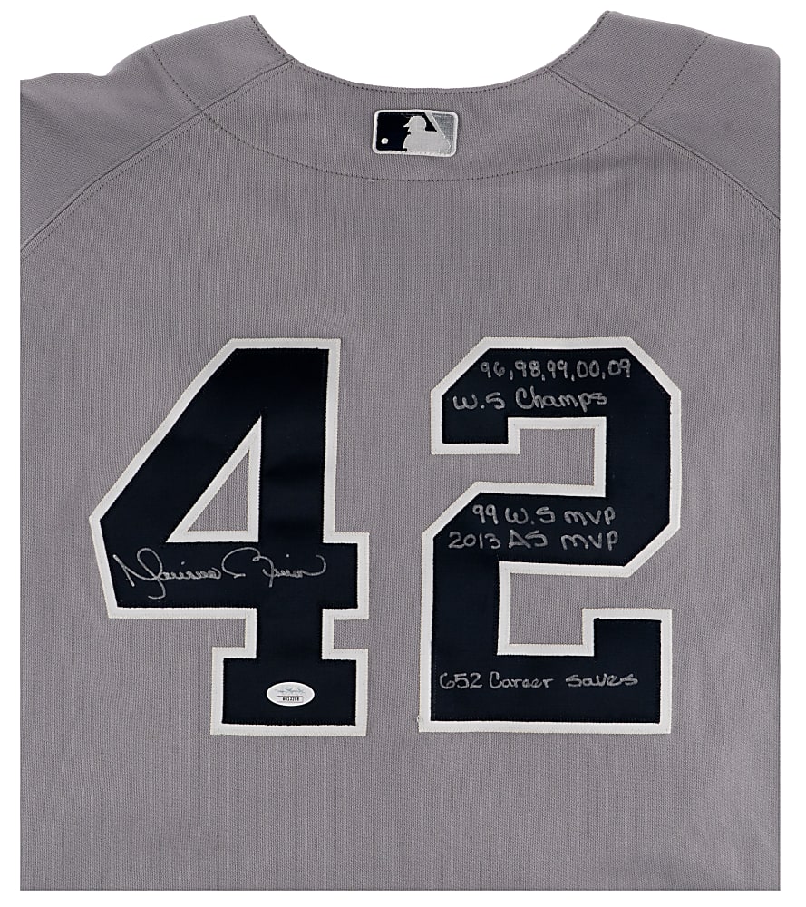 Mariano Rivera Possibly Unique Signed New York Yankees Jersey with Extensive Inscriptions - Full JSA