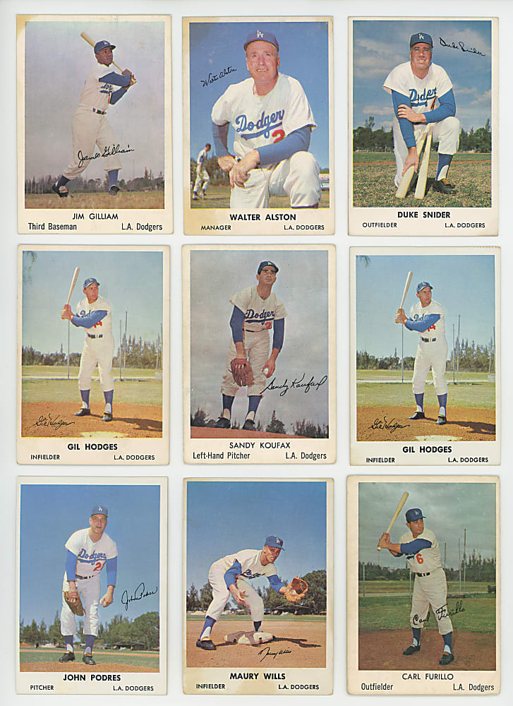1960 & 1961 Bell Brand Los Angeles Dodgers Collection (47) with Near Complete Sets