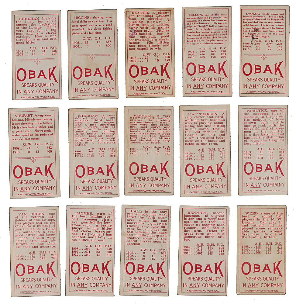 1911 T212 Obak Starter Set (27) Different with Several Nicer Examples