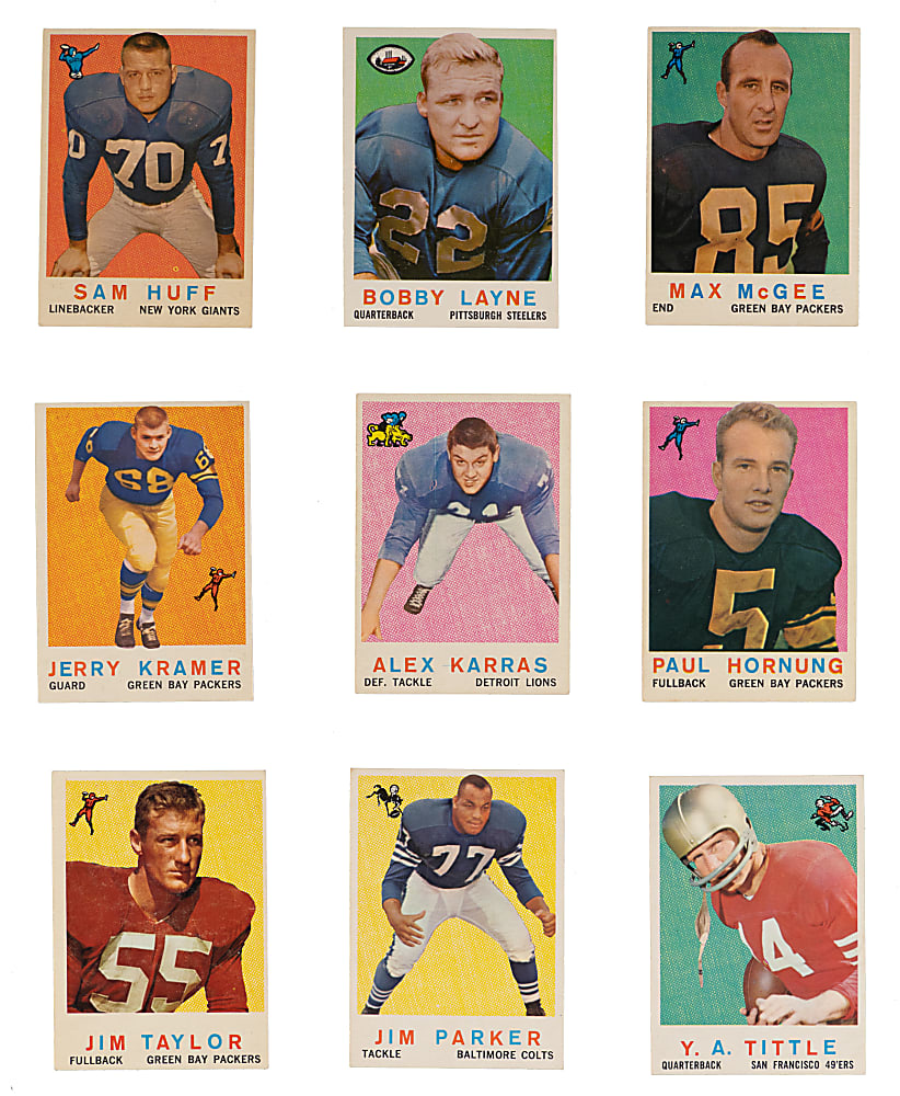 1959 Topps Football Complete Set (176) with PSA EX-MT 6 Jim Brown