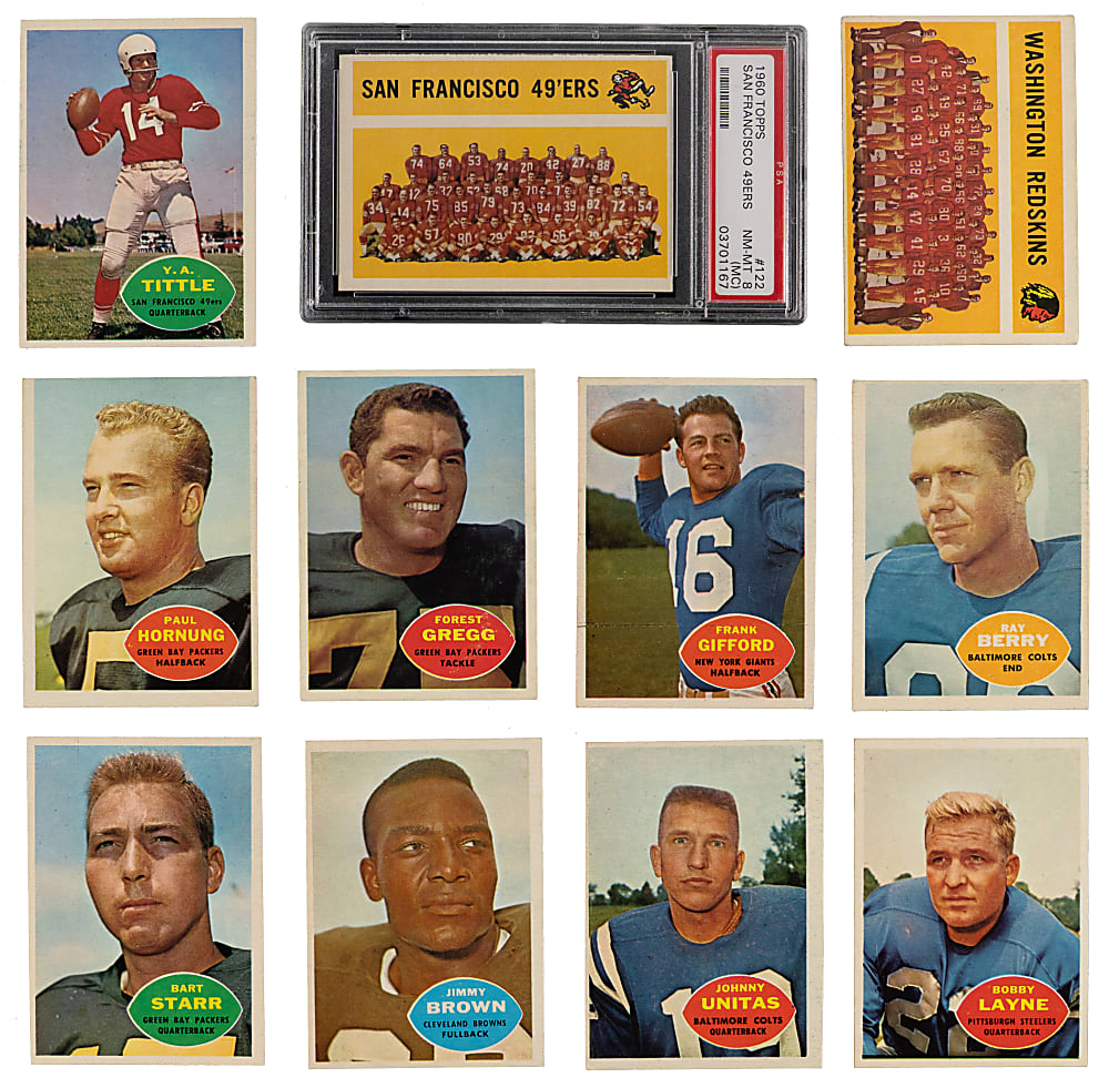 1960 Topps Football Complete Set (132) with One PSA Graded - Clean!