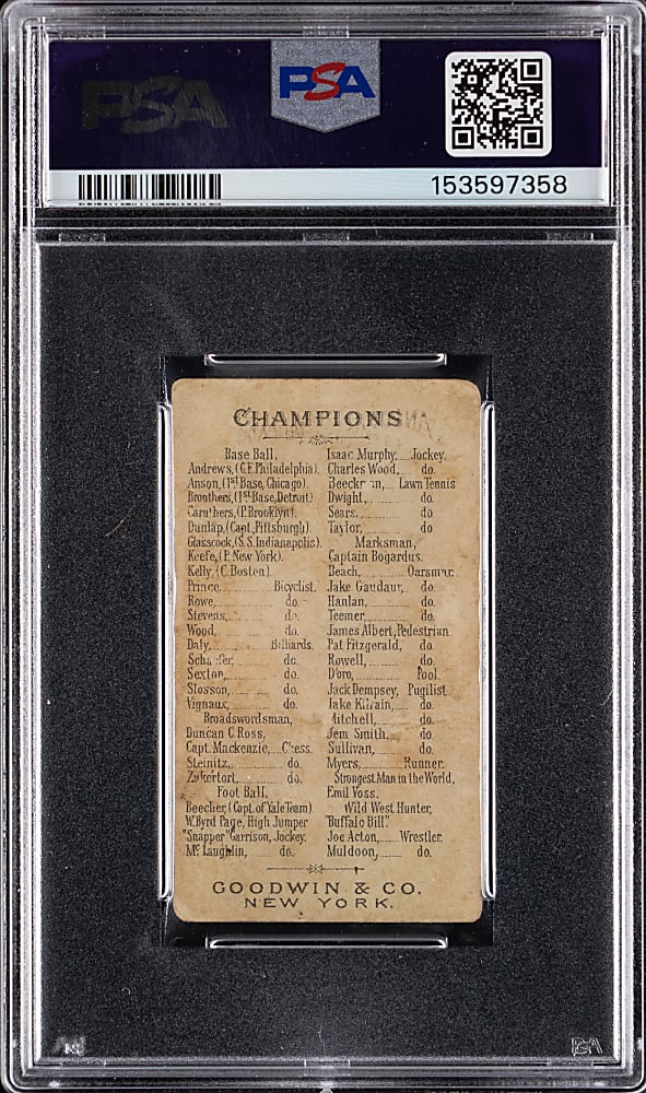 1888 N162 Goodwin Champions Cap Anson PSA GOOD 2