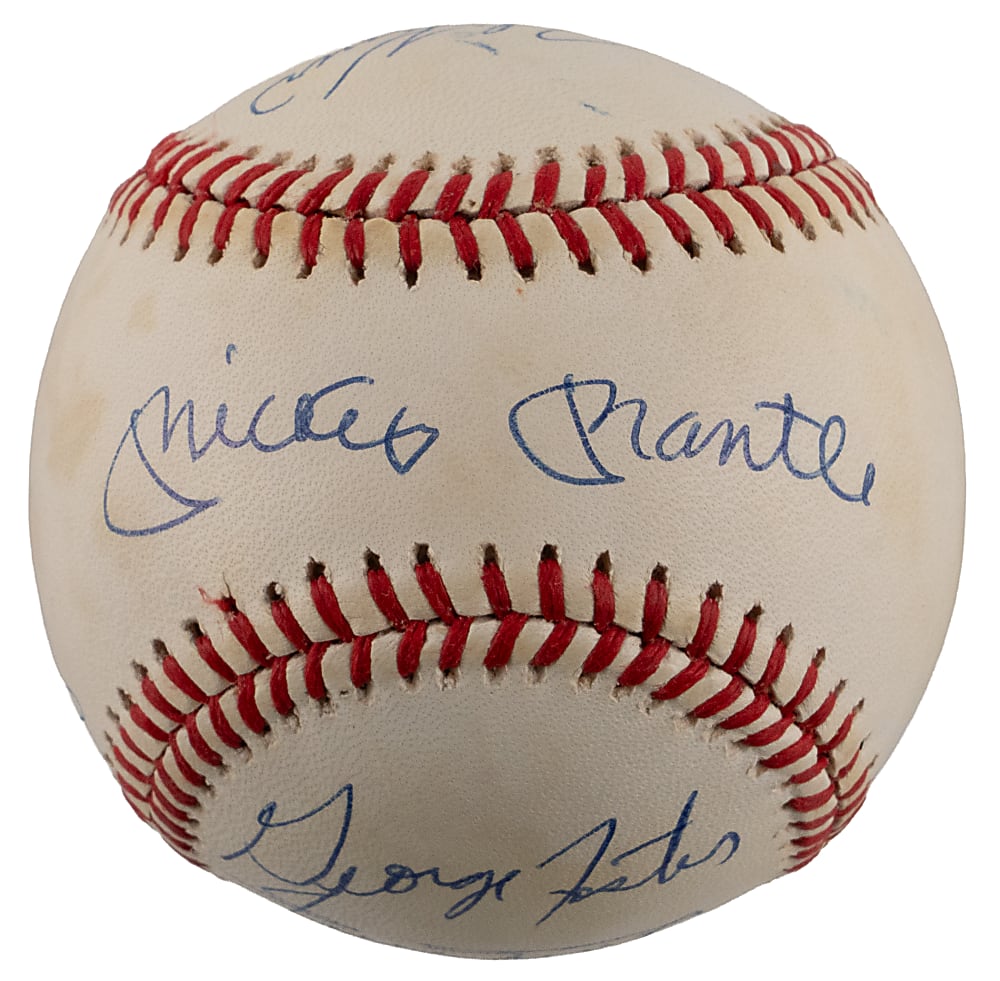 50 Home Run Season Club Multi-Signed Baseball with (5) Including Mickey Mantle & Willie Mays - PSA