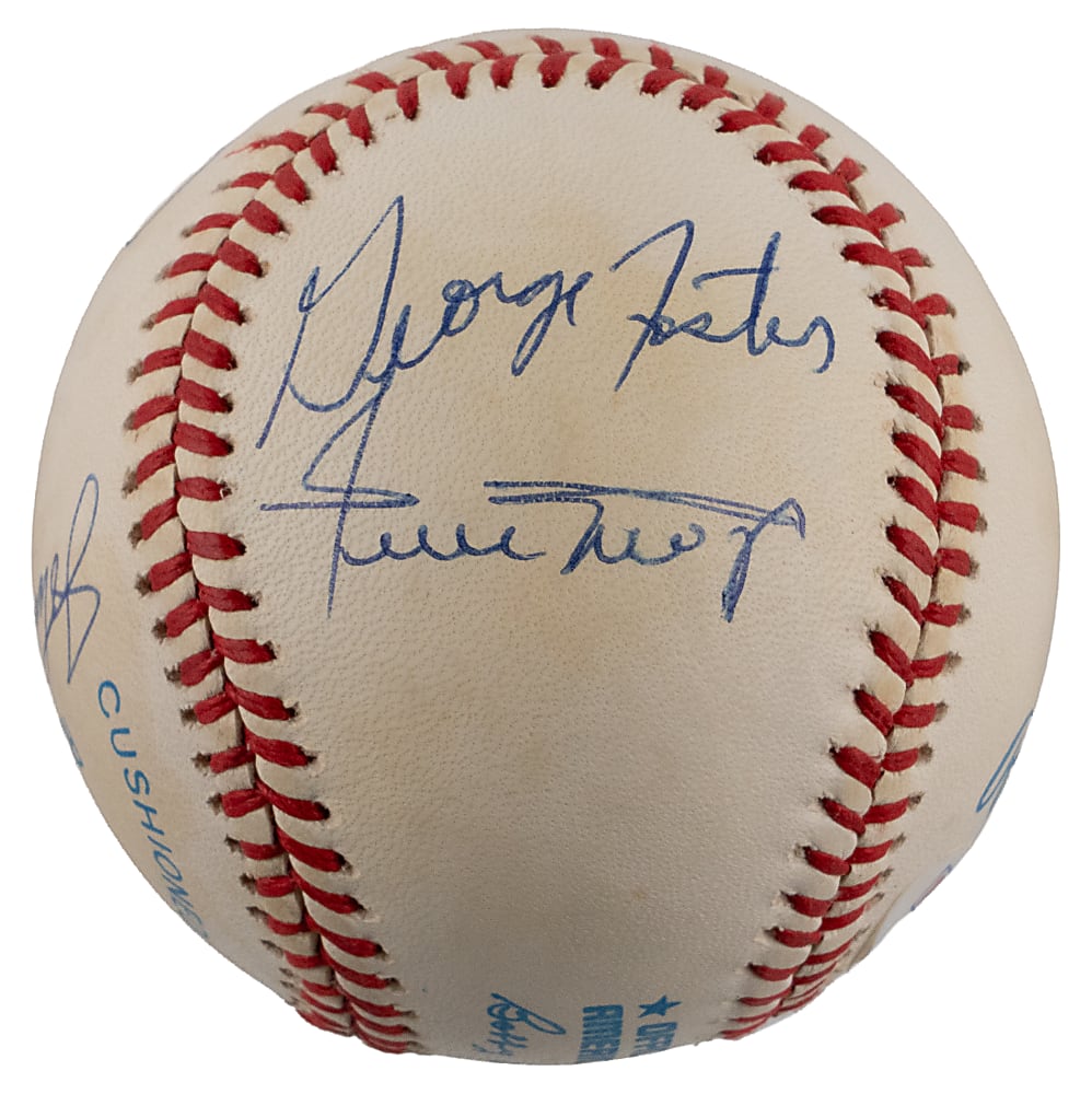50 Home Run Season Club Multi-Signed Baseball with (5) Including Mickey Mantle & Willie Mays - PSA