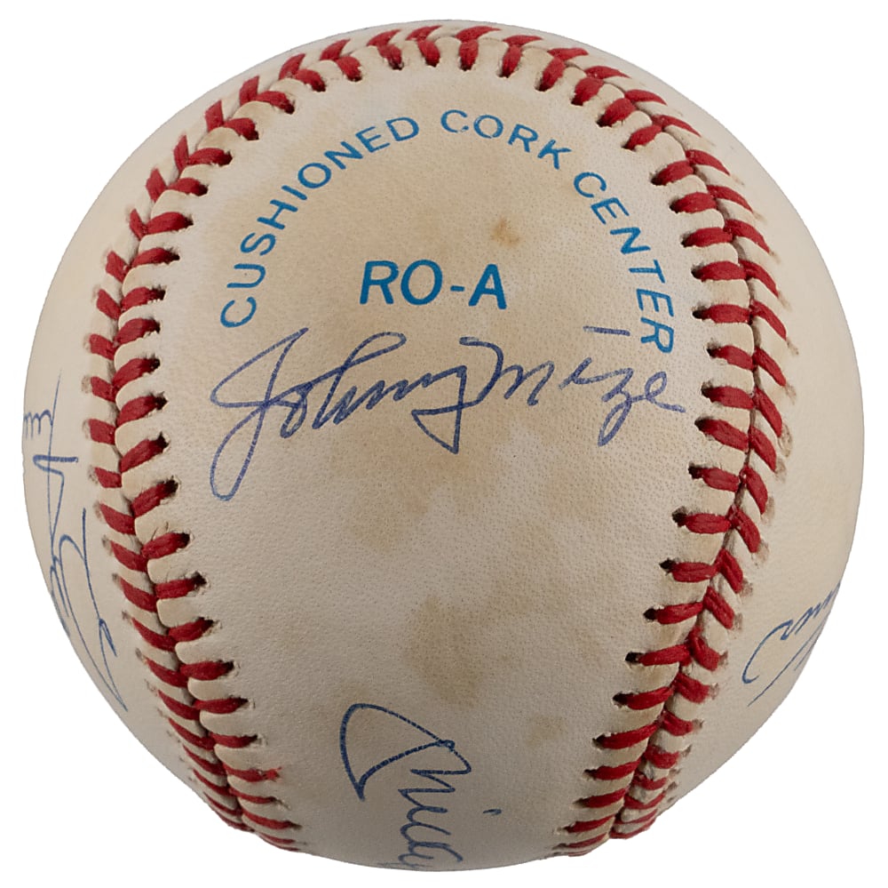 50 Home Run Season Club Multi-Signed Baseball with (5) Including Mickey Mantle & Willie Mays - PSA