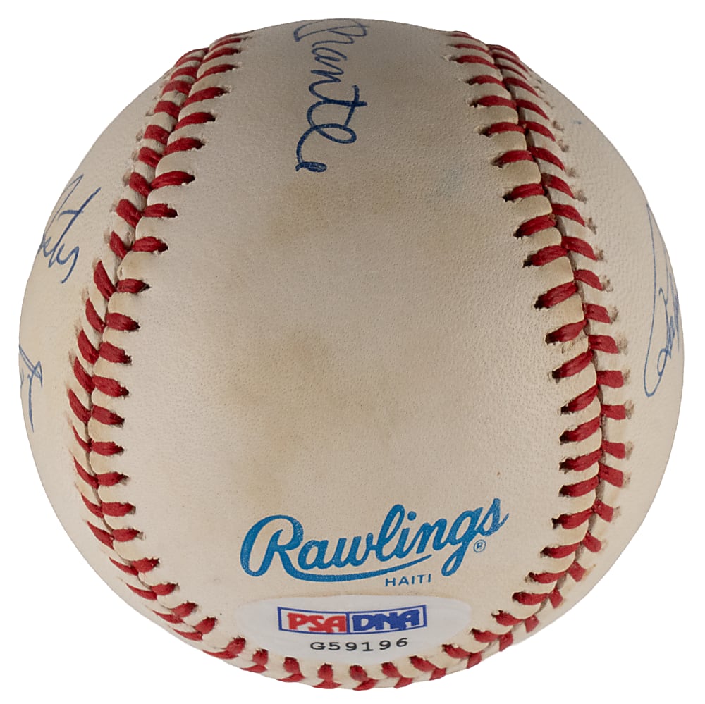 50 Home Run Season Club Multi-Signed Baseball with (5) Including Mickey Mantle & Willie Mays - PSA