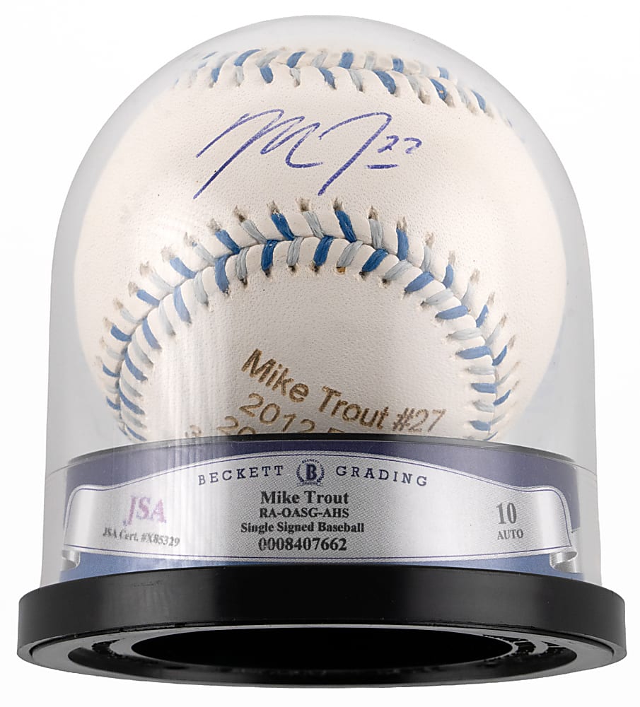Mike Trout Single-Signed 2012 Official All-Star Game Baseball - Beckett/JSA Auto "10" - Full JSA