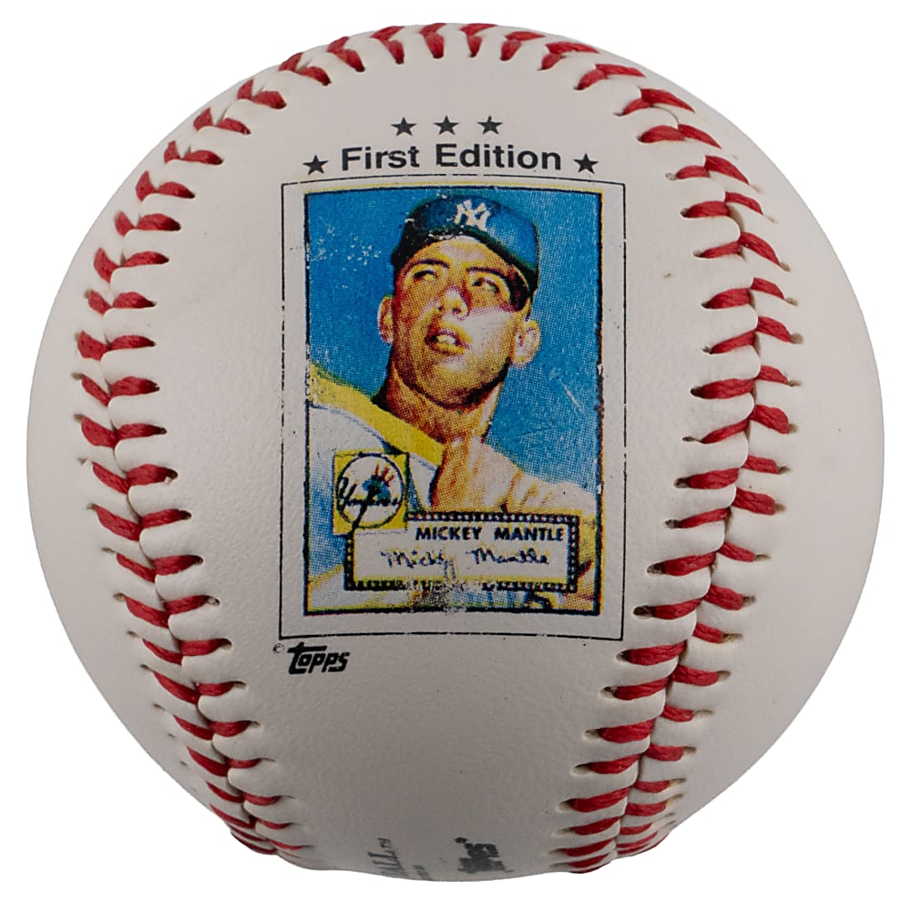Mickey Mantle Signed First Edition "Rookie Ball" with 1952 Topps Baseball Card Photo - JSA LOA