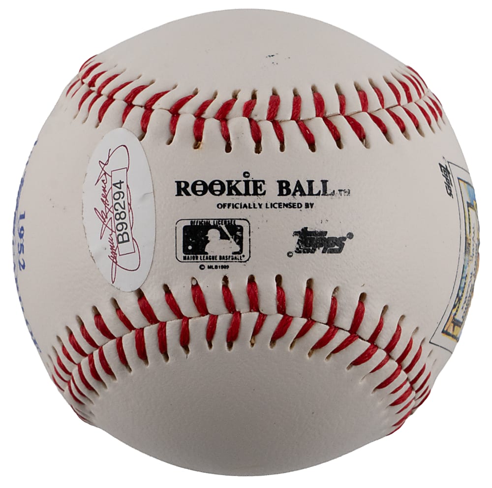 Mickey Mantle Signed First Edition "Rookie Ball" with 1952 Topps Baseball Card Photo - JSA LOA