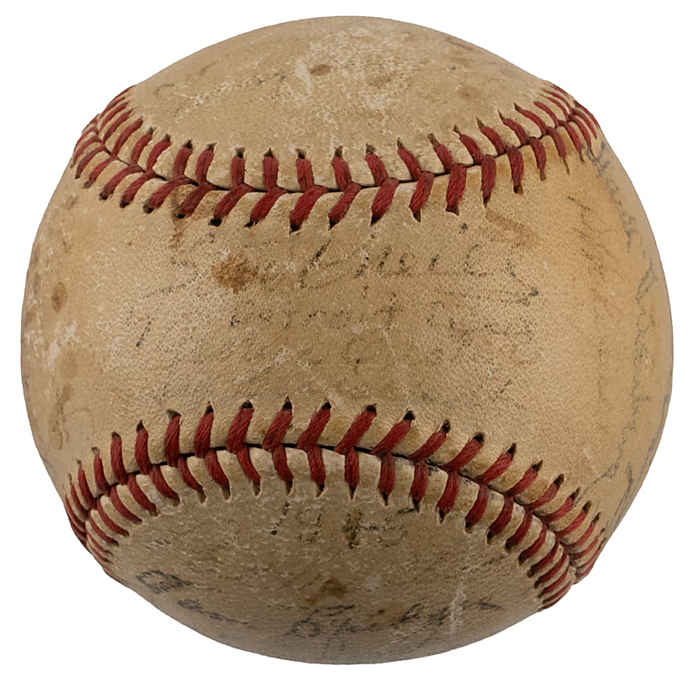 1945 World Champions Detroit Tigers Team-Signed Baseball (27) Including Hank Greenberg - PSA LOA