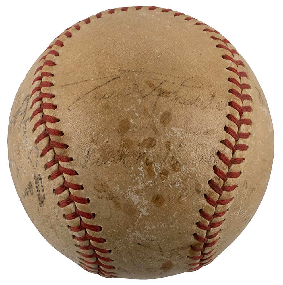 1945 World Champions Detroit Tigers Team-Signed Baseball (27) Including Hank Greenberg - PSA LOA