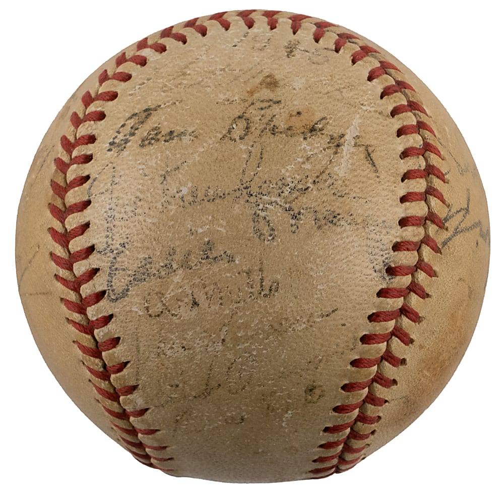 1945 World Champions Detroit Tigers Team-Signed Baseball (27) Including Hank Greenberg - PSA LOA