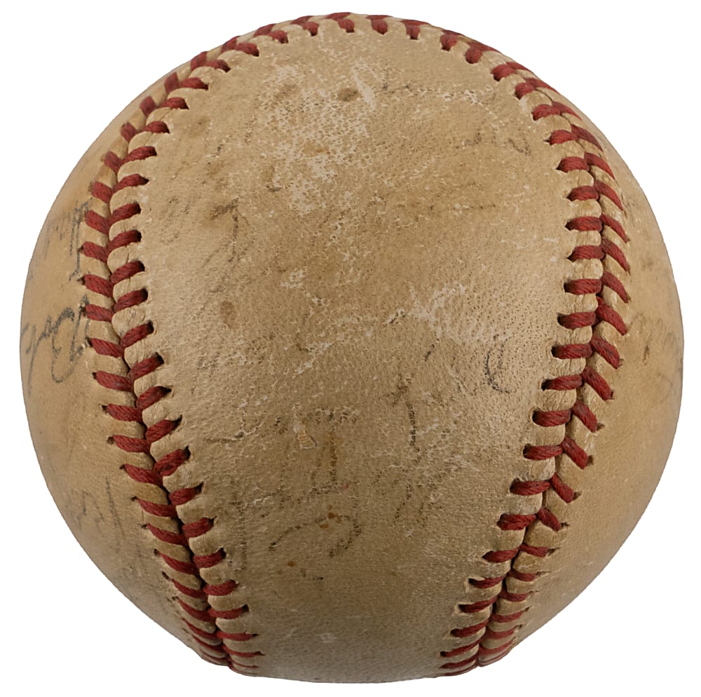 1945 World Champions Detroit Tigers Team-Signed Baseball (27) Including Hank Greenberg - PSA LOA