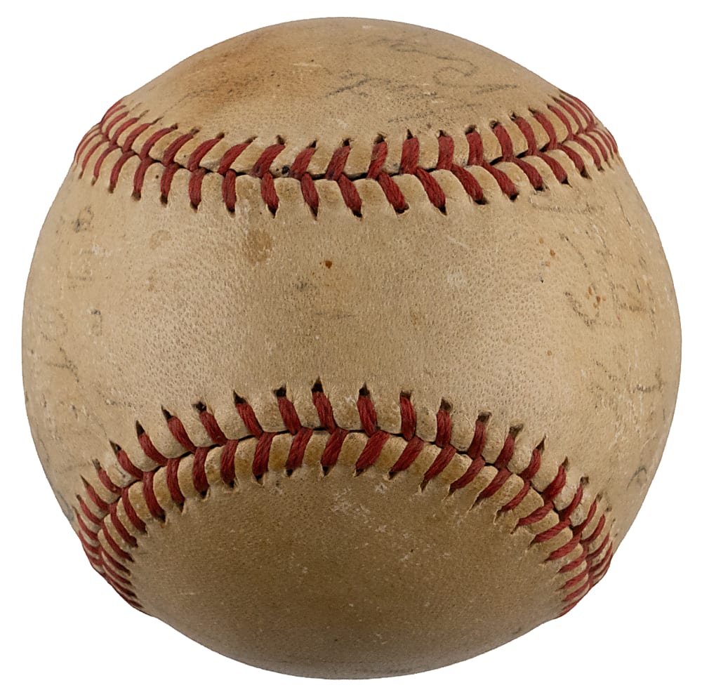 1945 World Champions Detroit Tigers Team-Signed Baseball (27) Including Hank Greenberg - PSA LOA